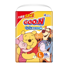 おむつ替えを楽しく☆「グーン ぐんぐん吸収パンツ おむつ Lサイズ 58枚」