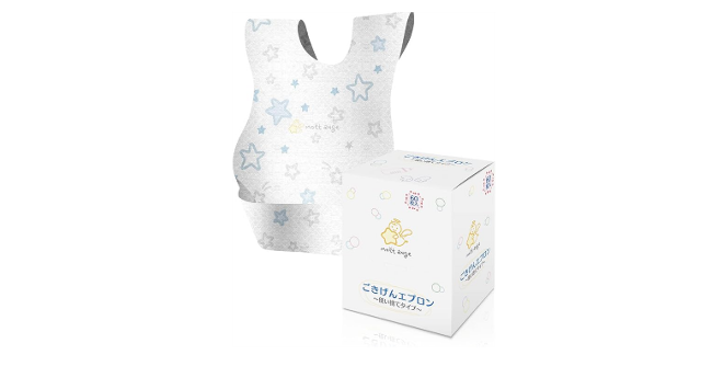 外出時や普段使いにも♪「Moet ange 使い捨てエプロン ベビー 60枚入」