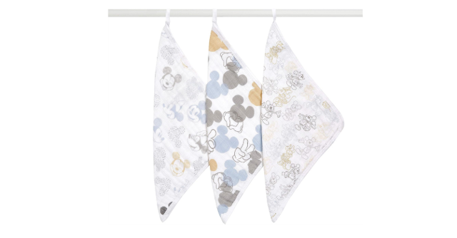 洗うたびに柔らか☆「エイデンアンドアネイ ガーゼタオル ミッキー&ミニー 3枚セット 」