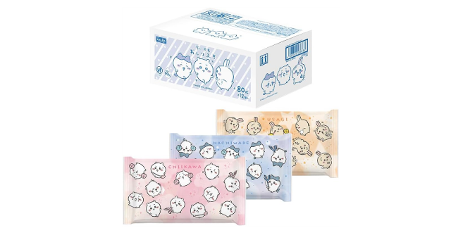 たっぷり使える♪「レック ちいかわ 純水99% おしりふき 80枚 × 12個 (960枚) 」