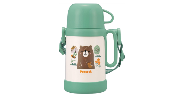 赤ちゃんのミルク作りから通園まで☆「ピーコック ステンレス ボトル　コップ タイプ　450ml」 