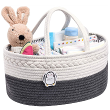 軽くて丈夫！「おむつ収納ケース　コットンロープ　バスケット」
