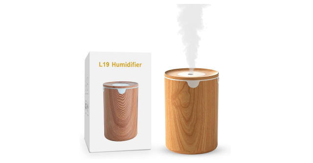 静音設計で寝室でも安心☆「小型卓上　超音波加湿器 320ML」