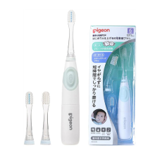 しっかりみがける！「ピジョン はじめての仕上げ専用電動歯ブラシ グリーン (6ヶ月頃から)」
