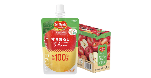 果汁100％☆「デルモンテ ピュレフルーツ すりおろしりんご 6個入り」