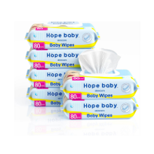 厚手でふんわり柔らか☆「HOPE BABY おしりふき 80枚 x 6個」