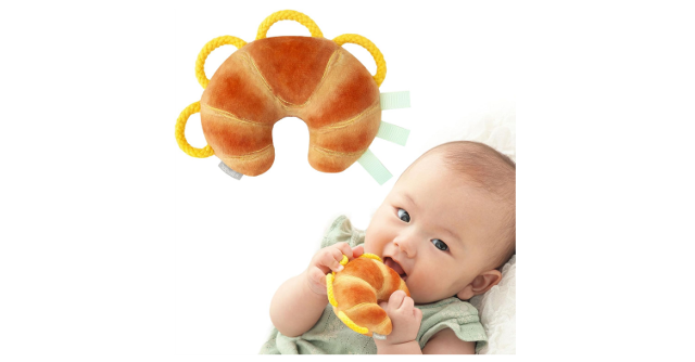 まるで本物！？「シャオール 鈴付き わっかラトル (クロワッサン)」