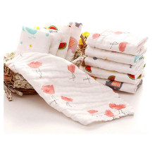 赤ちゃん安心♪天然素材の綿100%「9枚入 6層ガーゼハンカチ」