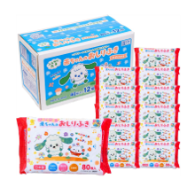 BOXでお届け☆「昭和紙工 いないいないばあっ! 赤ちゃんのおしりふき」 80枚入×12個パック