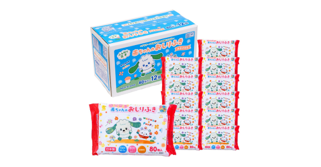 BOXでお届け☆「昭和紙工 いないいないばあっ! 赤ちゃんのおしりふき」 80枚入×12個パック