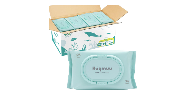 たっぷり使える☆「Hugmuu 純水99% お尻拭き」96枚×12個セット