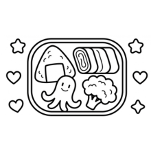 【無料プレゼント】おにぎり&たこさんウィンナー入り♪コズレの塗り絵『みんなのおべんとう』