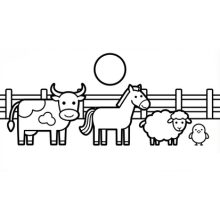 【無料プレゼント】馬や牛、ひよこも登場♪コズレの塗り絵『ぼくじょうのなかまたち』