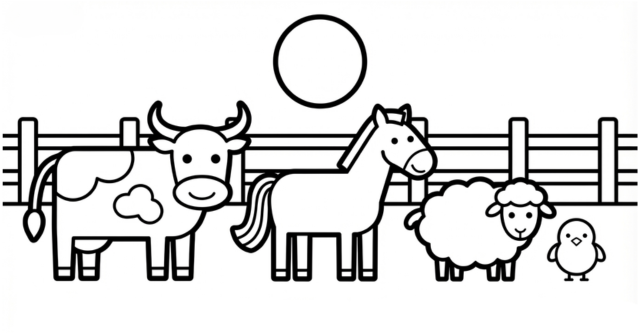 【無料プレゼント】馬や牛、ひよこも登場♪コズレの塗り絵『ぼくじょうのなかまたち』
