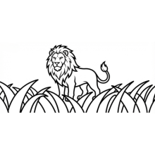 【無料プレゼント】牙とつめがかっこいい コズレの塗り絵『つよいぞ！ライオン』