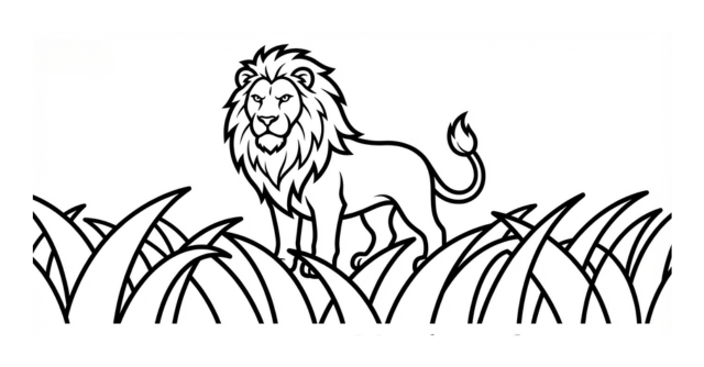 【無料プレゼント】牙とつめがかっこいい コズレの塗り絵『つよいぞ！ライオン』