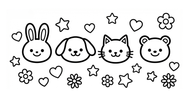 【無料プレゼント】かわいいキャラがいっぱい！コズレの塗り絵『ゆるかわキャラクターぬりえ』