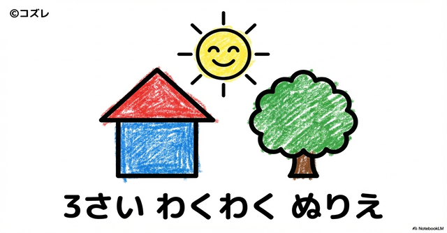 【無料プレゼント】コズレの塗り絵『想像力を広げる！3さい　わくわく　ぬりえ』