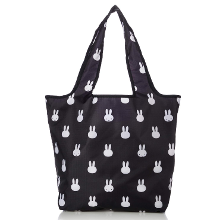 「[シフレ]ミッフィーフェイスブラック 折り畳みエコバッグ」かわいくて収納力◎