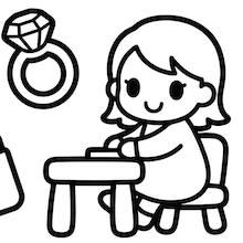 【無料プレゼント】コズレの塗り絵『おしゃな　おめかし　メイク』