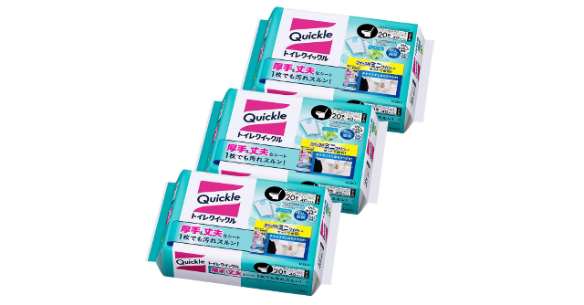 ジャンボサイズで便利☆「トイレクイックル つめかえ用 ジャンボパック ミント 20枚 × 3個」