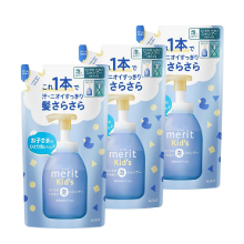 時短で簡単に☆「メリットキッズ リンスのいらない泡シャンプー つめかえ用」3個セット