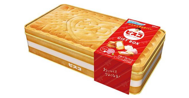 ビスコ型の缶入り☆「江崎グリコ　ビスコ ギフトボックス 」