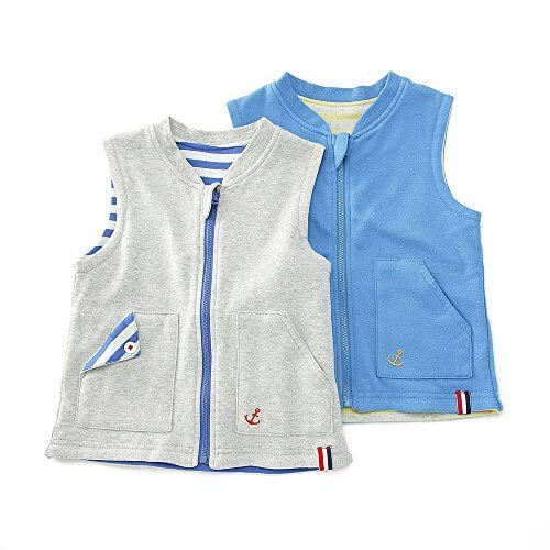 【アウトレット】La Chiave リバーシブルベスト(80~130cm)キムラタンの子供服 ブルー 110 (53275x53475-151a),キッズ,ベスト,