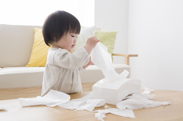 ティッシュでいたずらする子ども,産後,11ヶ月,