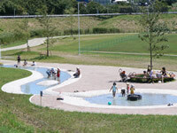 県立境川遊水池公園の噴水広場,公園,水遊び,神奈川