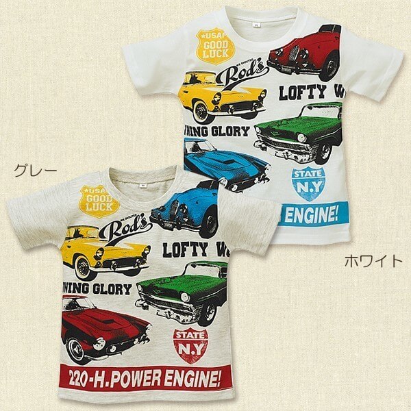 くるま英字プリント半袖Tシャツ,西松屋,子供服,