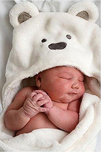 Cocco (コッコ) クマさん おくるみ 赤ちゃん ベビー タオルケット バスローブ 出産祝い (ホワイト),出産祝い,タオルケット,