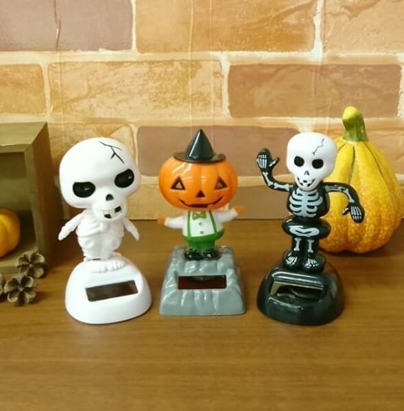 ソーラーゆらゆらドクロ,ハロウィン,100均,
