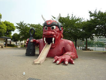 舎人いきいき公園の鬼の遊具,アスレチック,公園,