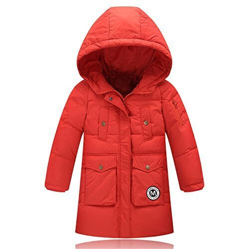 【LHT shop】ダウンジャケット ダウンコート キッズコート 女の子 ガールズ ダックダウンコート 子ども冬服 フート付き ロング丈 かわいい 110cm~160cm wy07-bbxx-16809(160 オレンジ ),キッズ,ダウン,