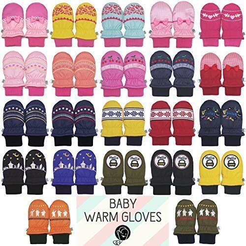 2015-2016 ベビースノーミトン グローブ 手袋 WARM GLOVES Baby Mitten 1-2才 3-4才 R くるまアップリケ-km76 イエロー◇3-4才,キッズ,手袋,