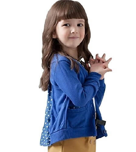 (リリィ クプラウ) lilii kupulau カーディガン 女の子 / 子供服 かわいい 水玉模様 ジャケット / 100~140サイズ / カジュアル (ブルー 130),キッズ,アウター,