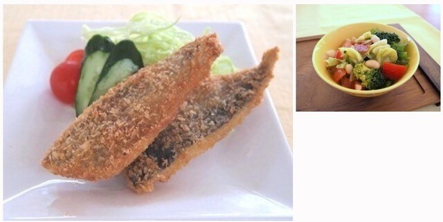 鯵のフライ&イタリアンサラダ,夕飯,献立,