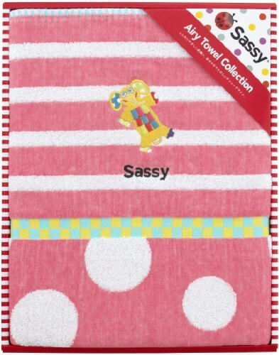 Sassy コットンブランケット ピンク 【新柄】 (名入れ刺繍あり),出産祝い,ブランケット,