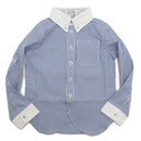 【TAPPET/子供服/タペット/子ども服】 ストライプクレリックシャツ ブルー(BL),子供服,サーカス,