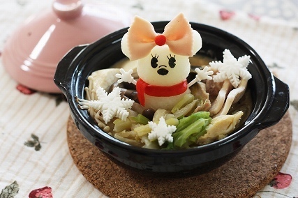 大根おろしで作る雪だるまのミニーちゃん,キャラ鍋,