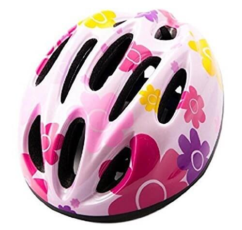 【On Dolce】 ヘルメット 子ども 用 キッズ 幼児 自転車 45~56cm 軽量 サイクリングヘルメット 調整可能 HEL002 (ペールピンク/花),子ども,ヘルメット,