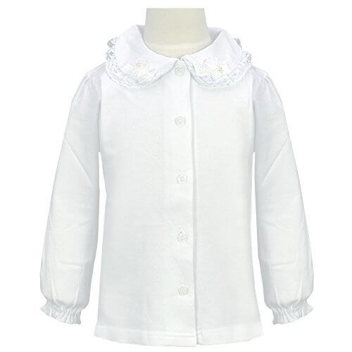 アスナロ(トップス 長袖tシャツ) キッズ 女の子 ニットブラウス フォーマル フリル 無地 リボン100 白,キッズ,ニット,
