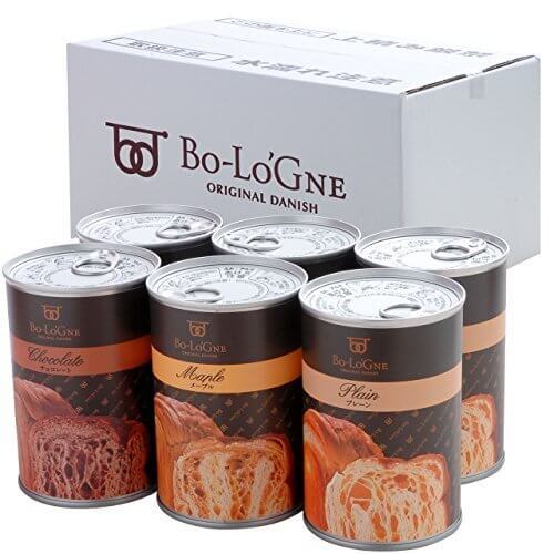 デニッシュパンの缶詰【缶deボローニャ】6缶セット(プレーン・メープル・チョコ各2缶)白箱入り,台風,停電,備え