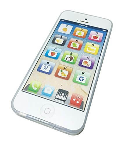 KUENTAI おもちゃ iPhone型 音が鳴る 光る スマホ スマートフォン キッズ 子供 赤ちゃん USB 充電 (ホワイト(USBケーブル無し)),おもちゃ,スマホ,