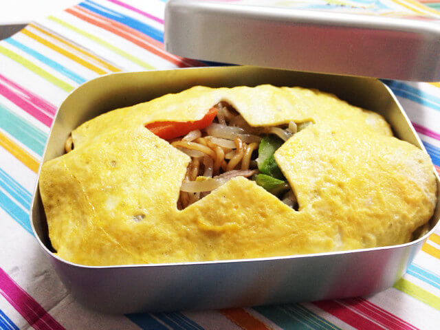 具だくさんのオムそば弁当♡,お弁当,卵,レシピ