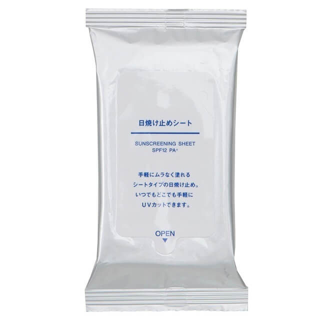 日焼け止めシート 12枚入,無印,便利,