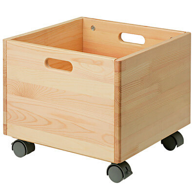 パイン材収納BOX・キャスター付き,おもちゃ,収納,