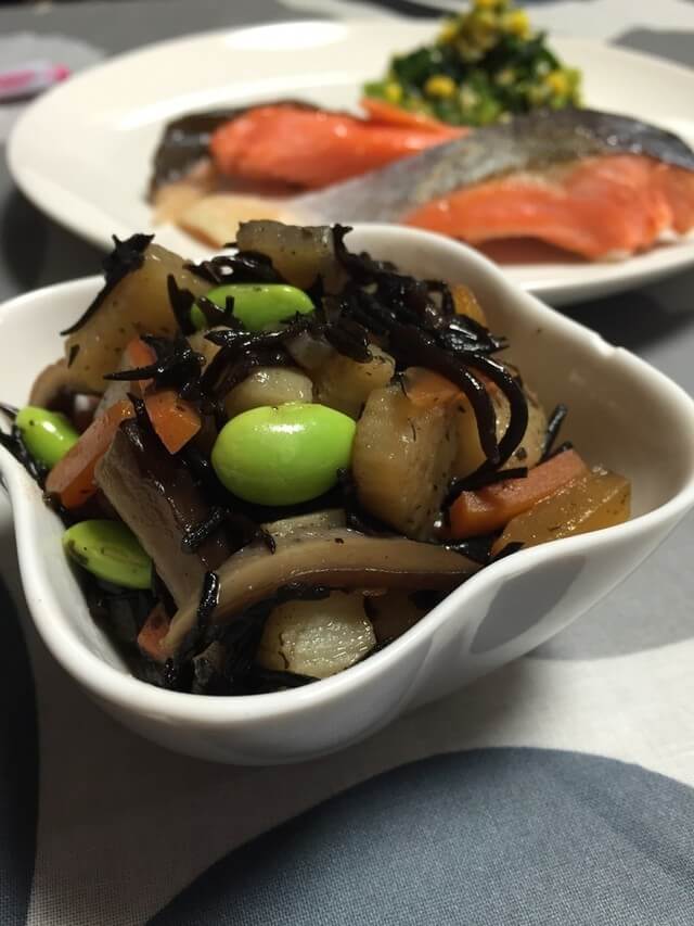 ほくほく山芋とヒジキの煮物〜離乳食完了期,離乳食,山芋,