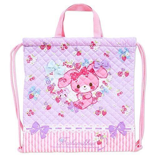 ぼんぼんりぼん キルティング手ひも巾着(ベリー),体操着袋,